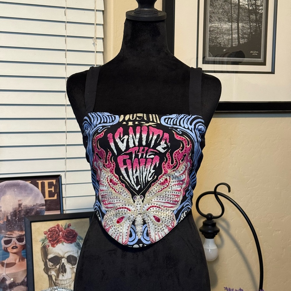 Goth/Punk “Ignite The Flame” Crop Top